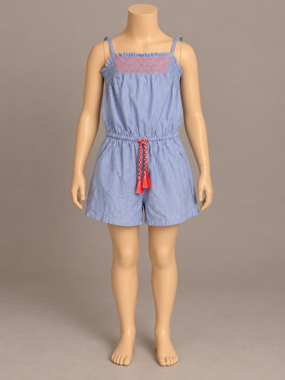 Boden Girls Light Blue Cotton Romper 13-14Y Flare Leg